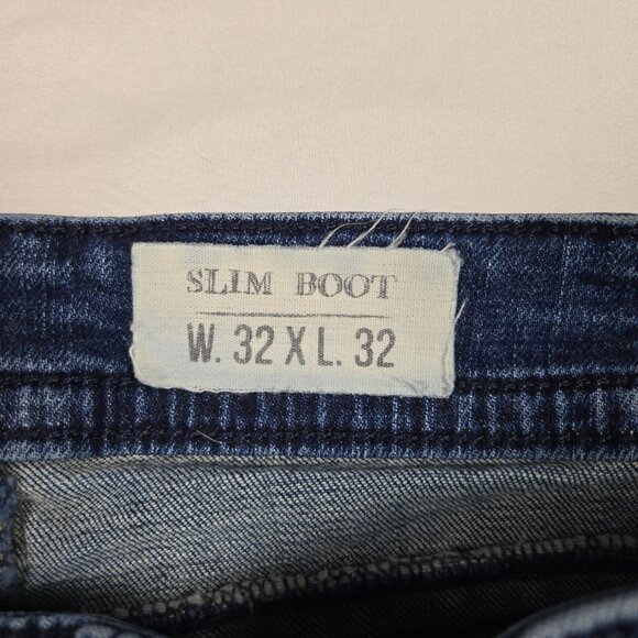 TK Axel Slim Bootcut Jeans Men’s 32x32 Blue Double Back‎ Pockets Stretch Denim - Picture 5 of 13